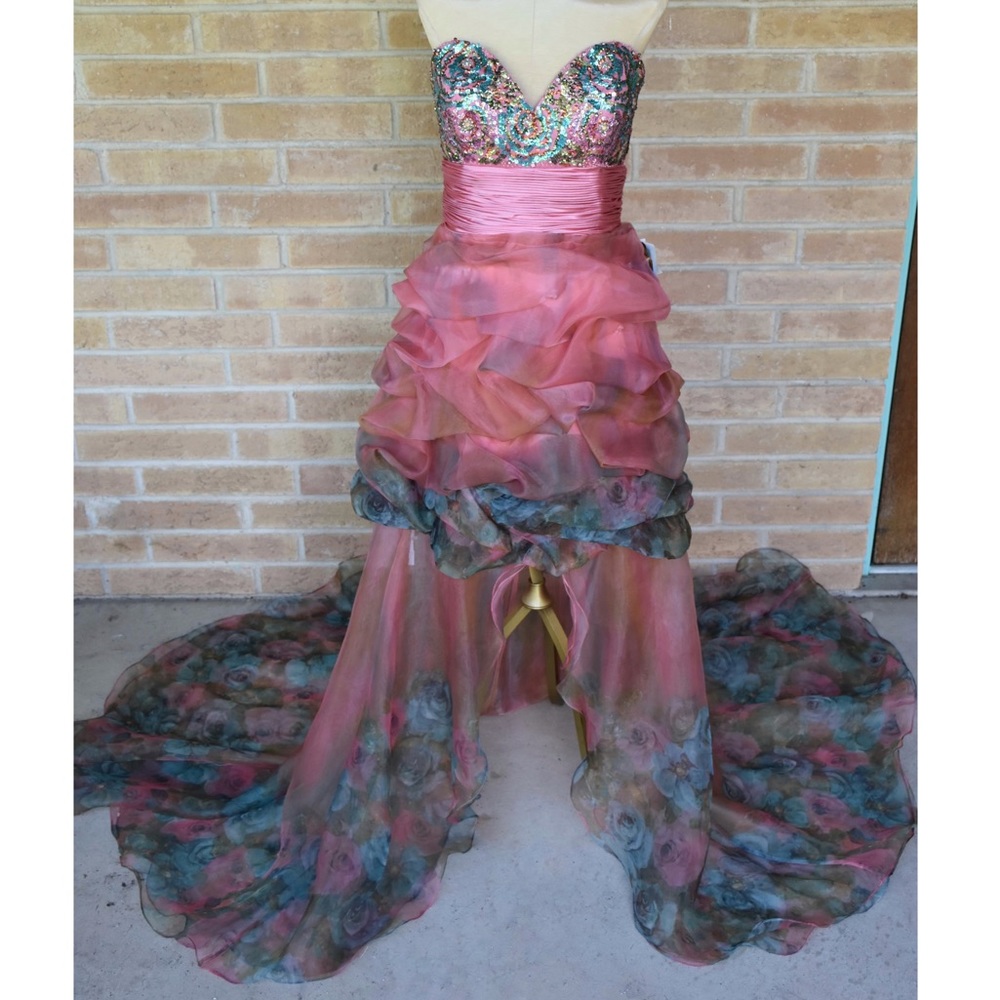 NWT Size 6 Multi-Color Jovani High Low Dress